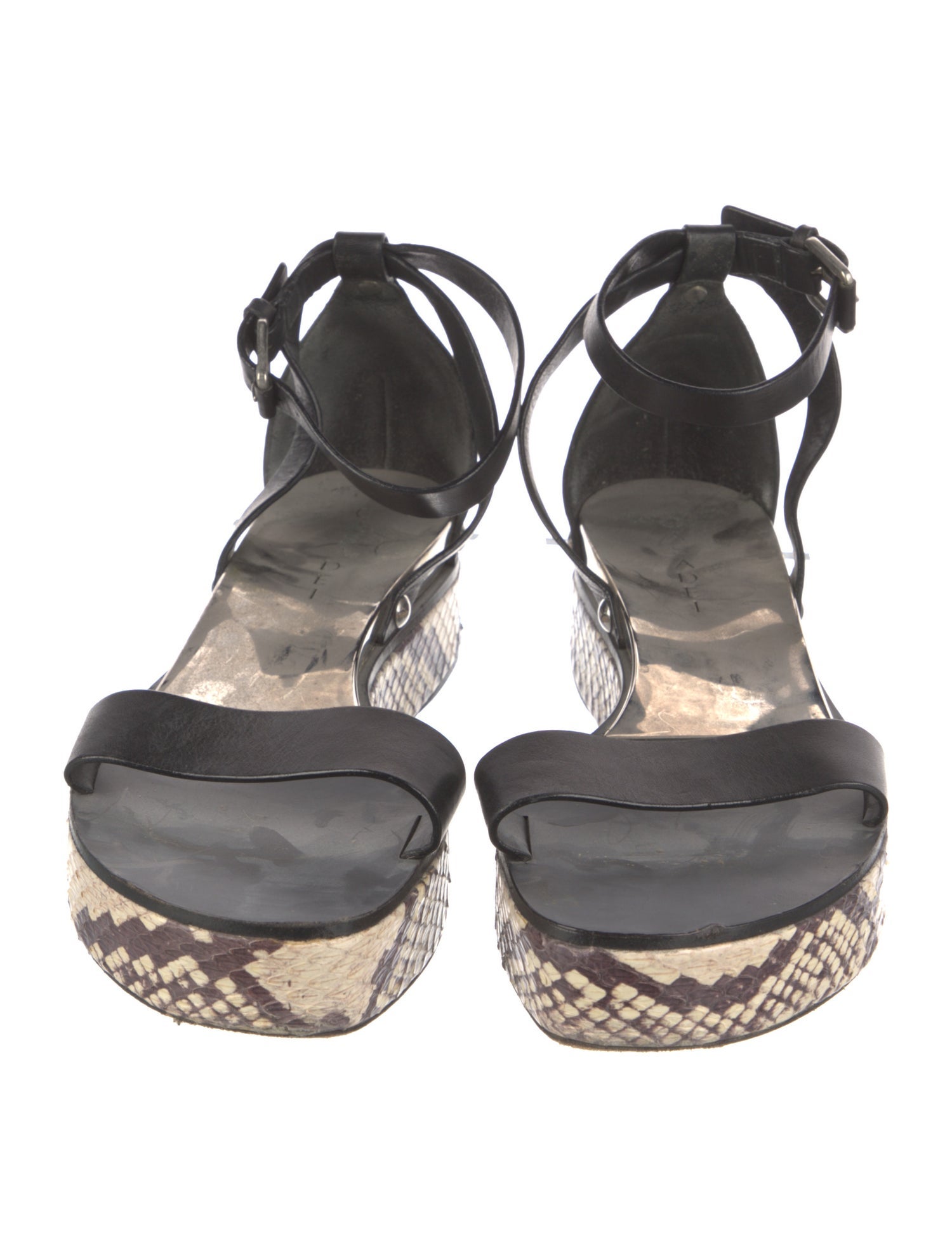 Casadei Leather Animal Print Espadrilles